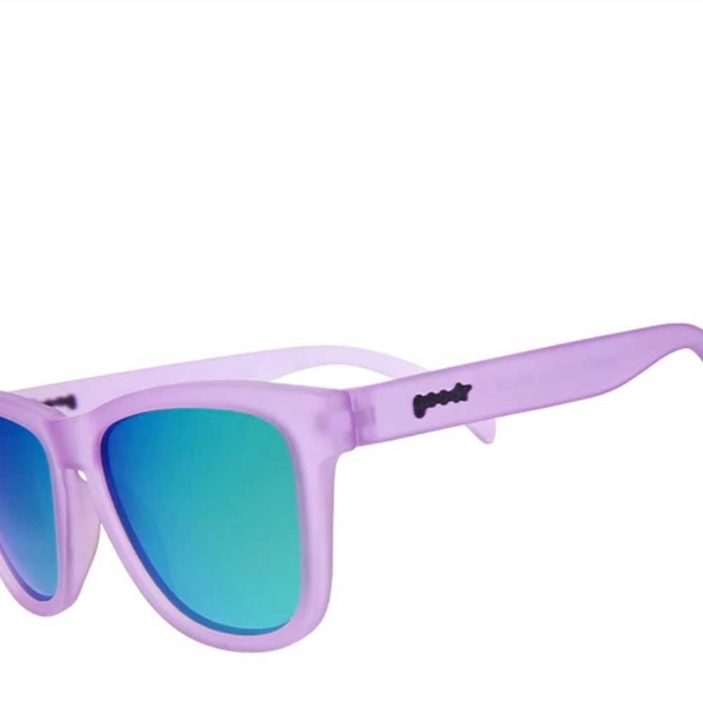 NWOT Unisex Purple Sunglasses with Green Lenses - Picture 3 of 7
